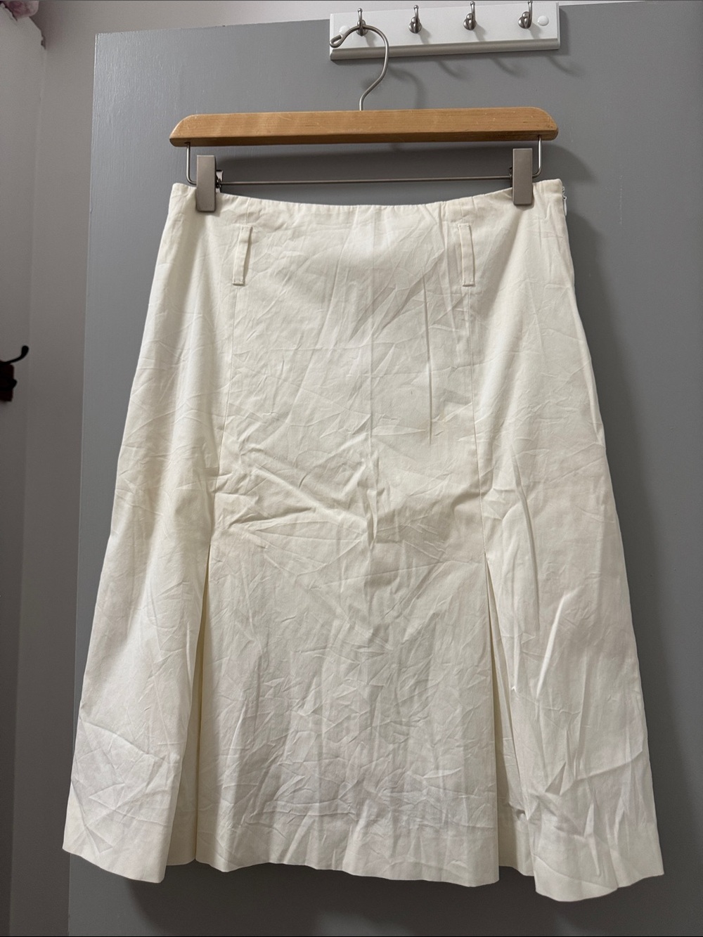 Prada Made in Italy Women's Cream A-Line Skirt